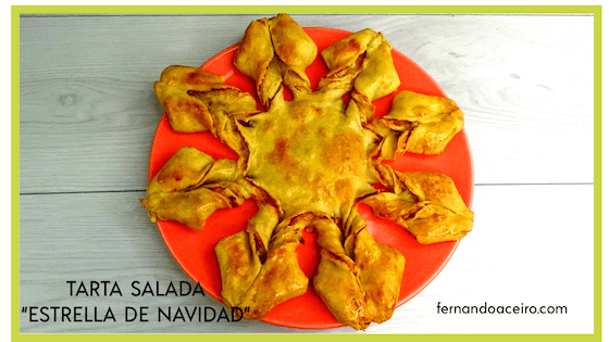 Tarta salada Estrella de Navidad