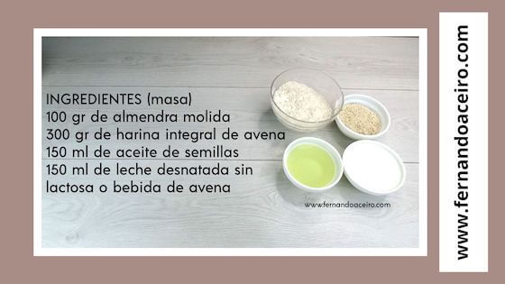 Ingredientes de la masa