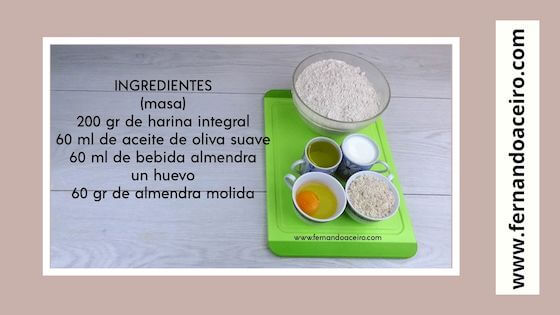 Ingredientes de la masa de las tartaletas.