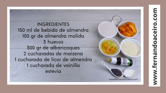 Ingredientes del clafoutis saludable de albaricoque
