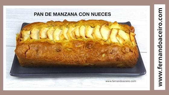 Pan de manzana con nueces.