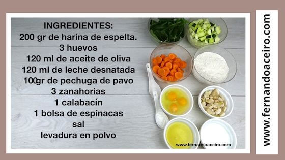 Ingredientes pastel de pollo saludable