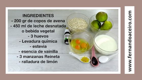 Ingredientes del pastel de avena saludable